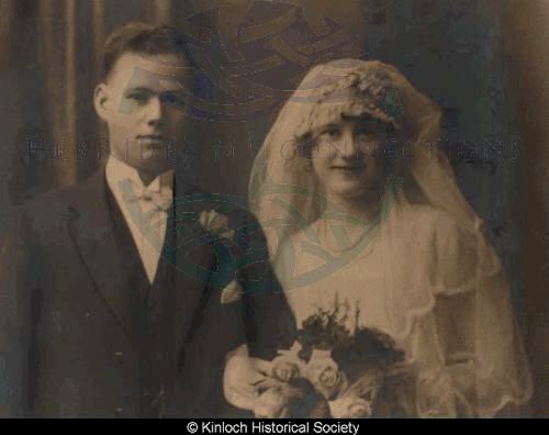 Wedding portrait of Donald and Henrietta Morrison, 6 Keose Glebe